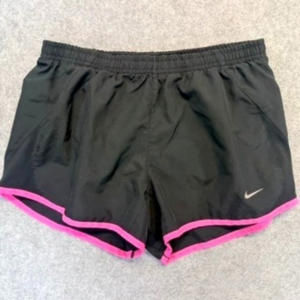 Nike Womens Tempo Running Shorts Black Pink Trim Mesh Athletic Size S‎